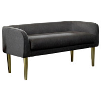 Coaster Furniture 905689 Low Back Upholstered Bench Dark Grey and Gold